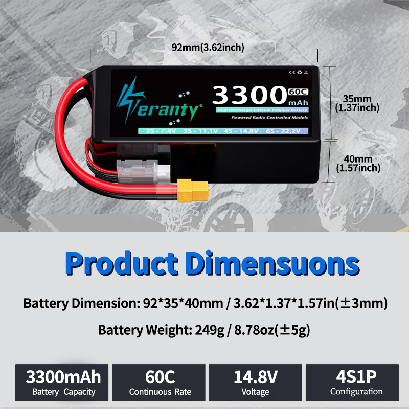 TERANTY 4S 3300mAh Lipo Batter - Rc Truck Monster 评论和价格