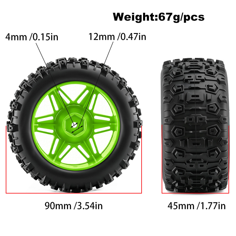 4PCS RC Monster Truck Wheels T - Rc Truck Monster 评论和价格
