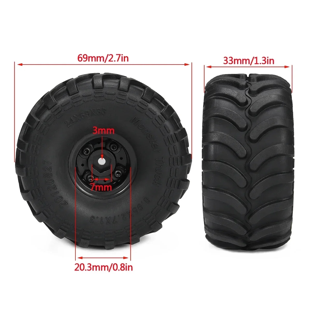 4pcs Monster Truck Tires with  - Rc Truck Monster 评论和价格