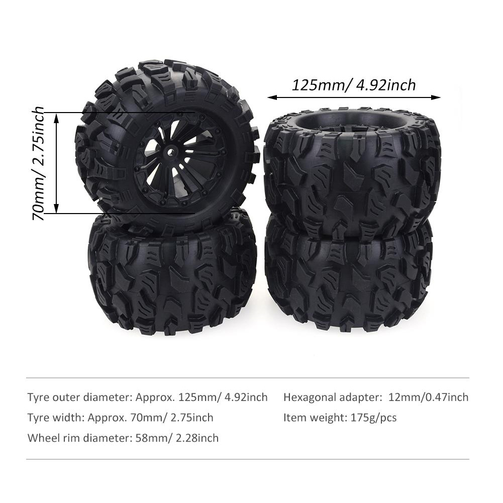 ZD Racing 4PCS 125MM 1/10 Mons - Rc Truck Monster 评论和价格
